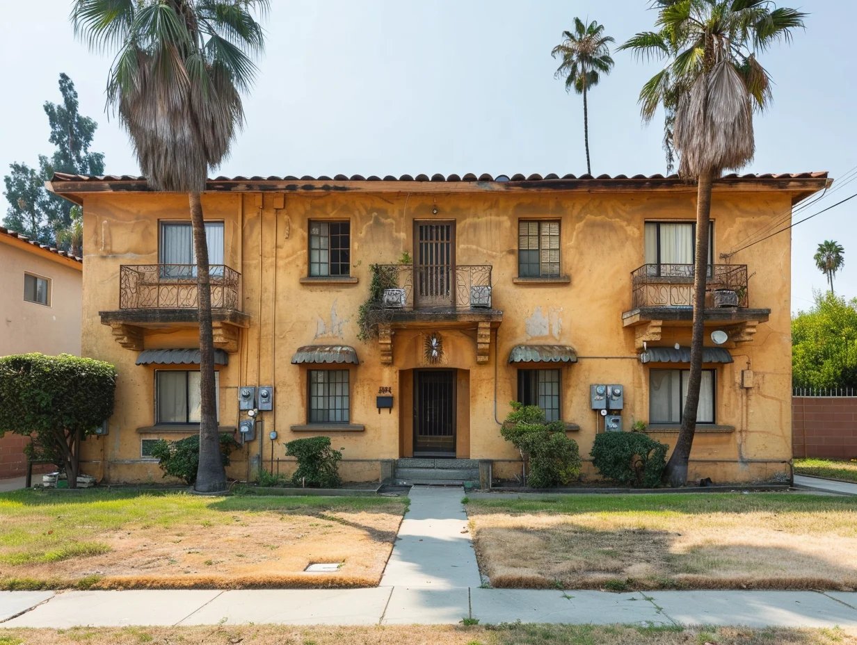 Older Los Angeles apartment building representing a distressed multifamily property with REAP and LAHD issues